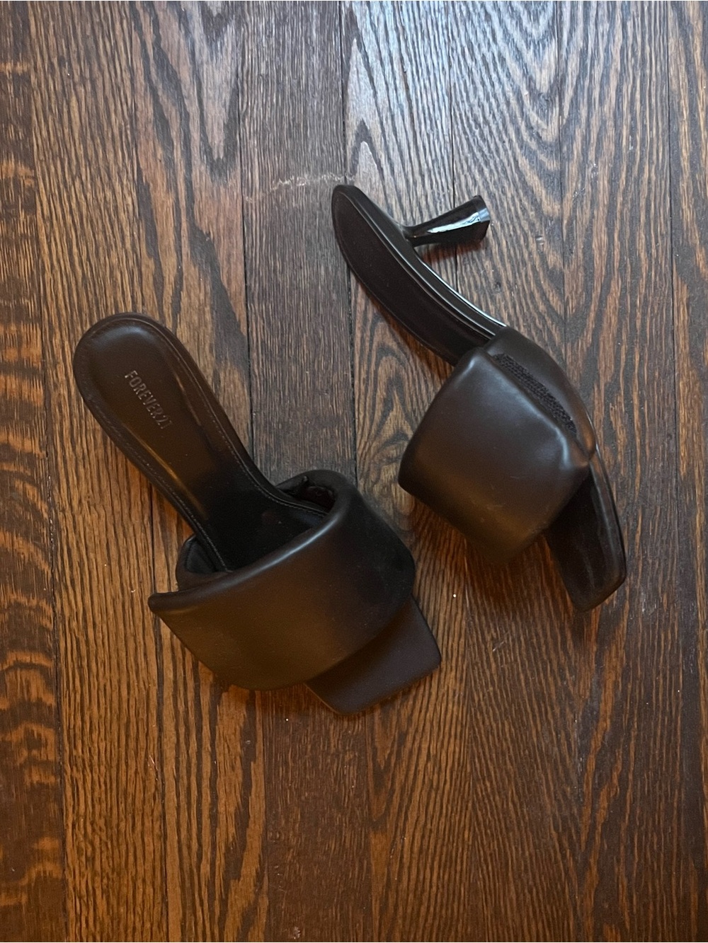 Forever 21 Black Padded Slide Mules